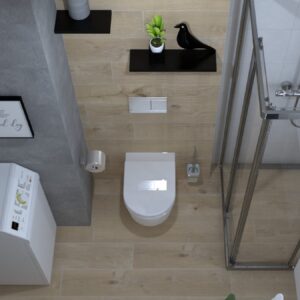 3D vizualizace světlé koupelny