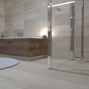 Inspirace koupelny - obklady a dlažby v imitaci dřeva